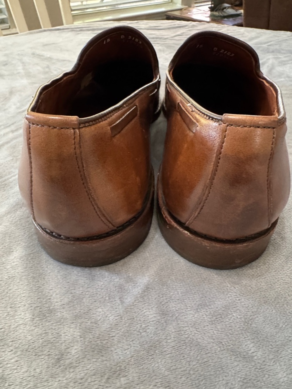 Allen Edmonds Grayson Tassel Loafer Leather Cork Insoles Mens 15 B Walnut Brown - Picture 9 of 16